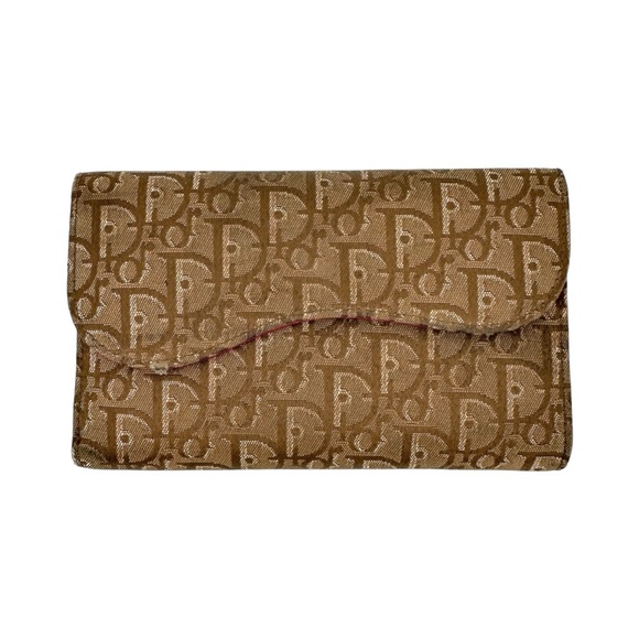 Vintage Christian Dior Brown Tri-Fold Saddle Wallet - Picture 1 of 15
